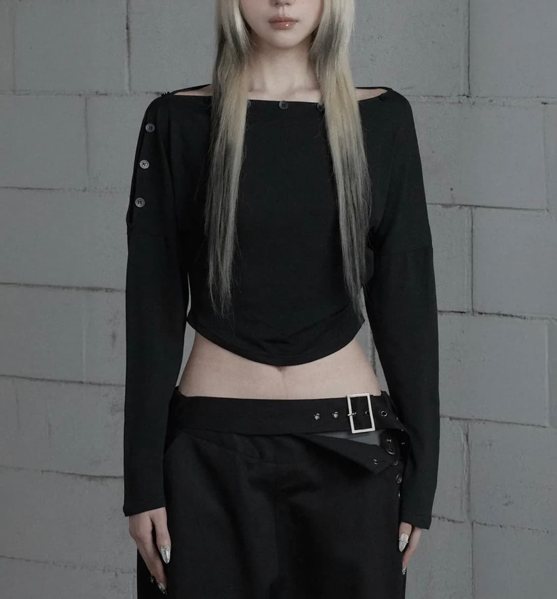 에트오소메 슬리브 Shoulder Button Long Sleeve 상품이미지1