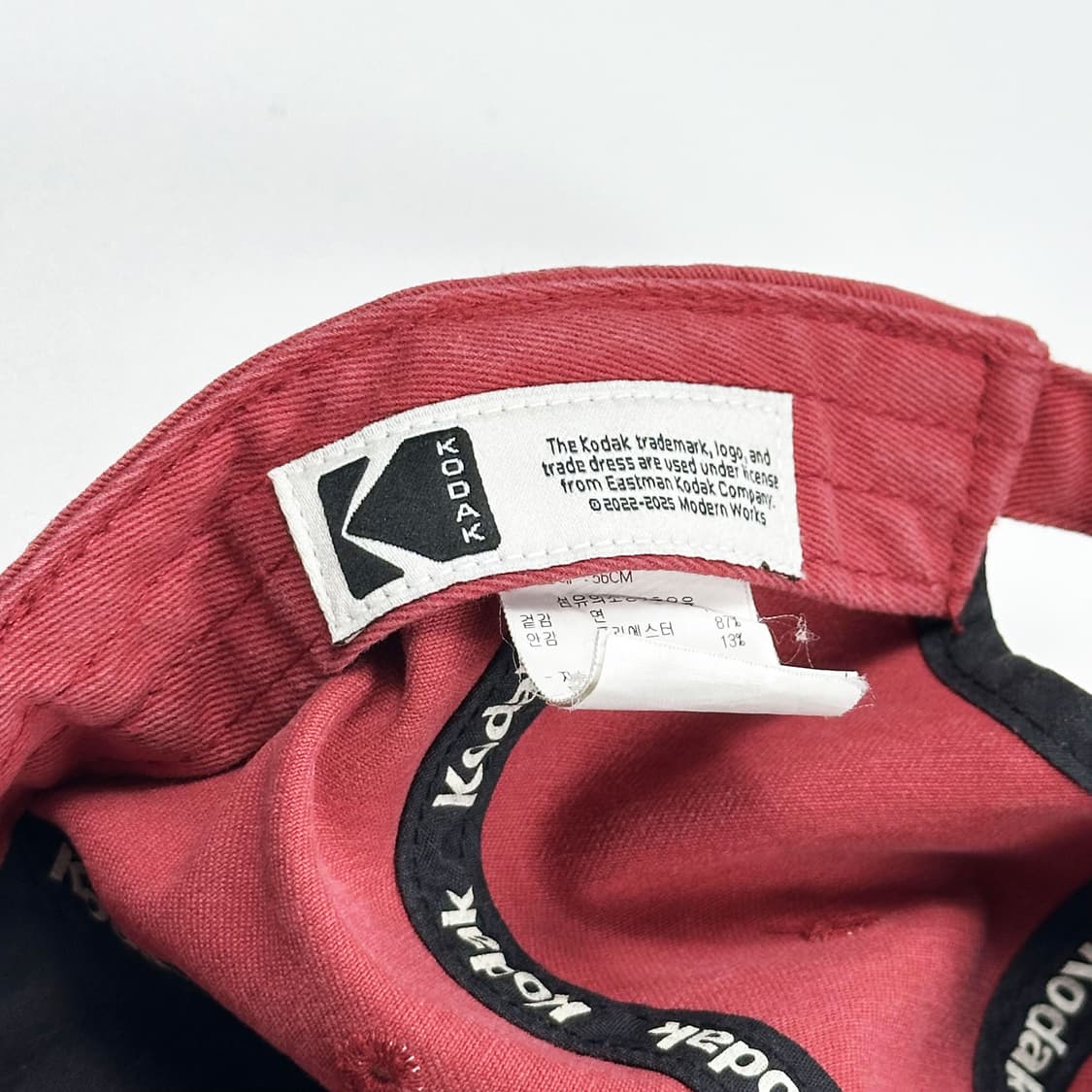 코닥 시그니처 로고 버건디 볼캡 모자 상품이미지5