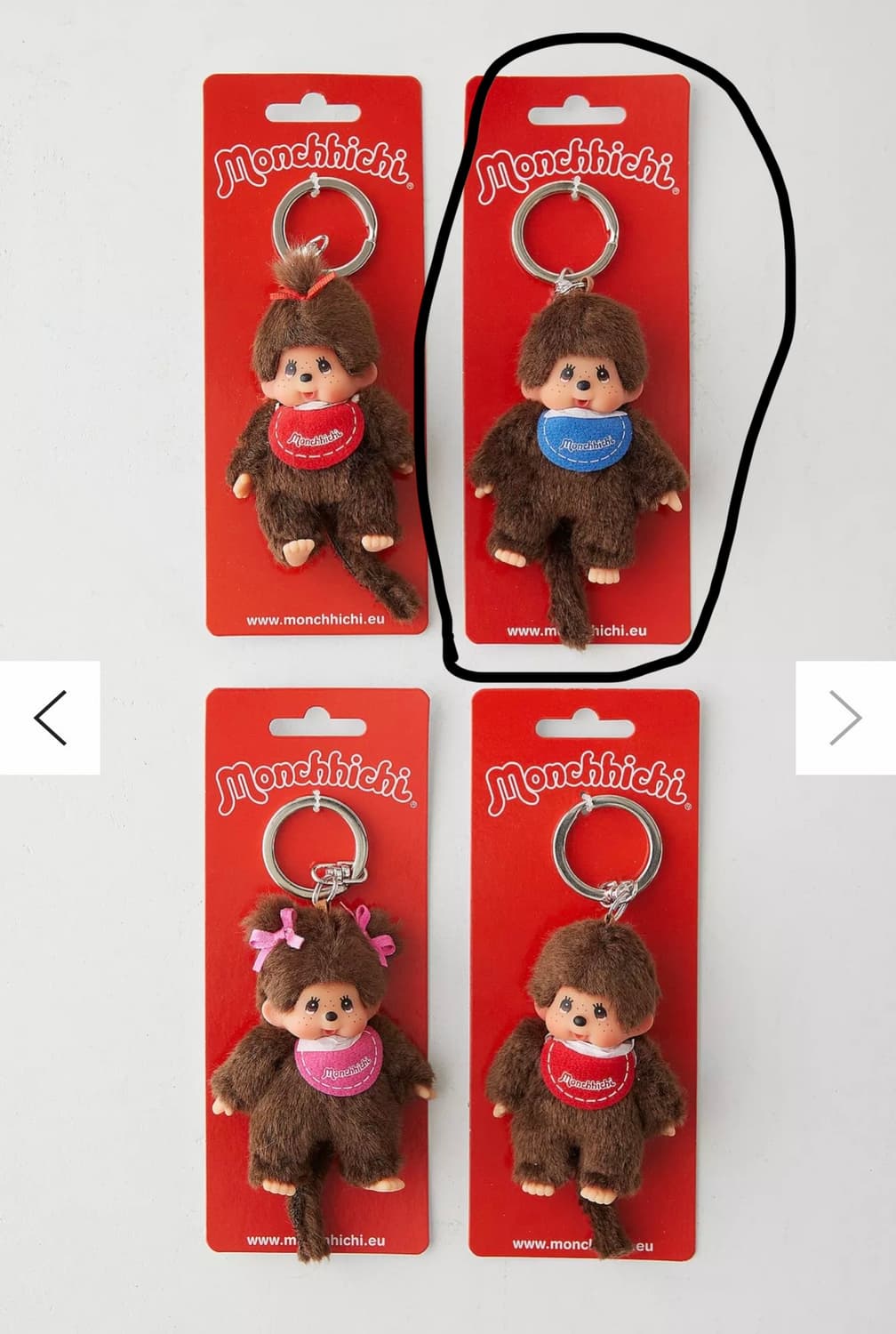 몬치치 유럽 클래식 미니 키링 미개봉(파란턱받이 남아) 상품이미지1