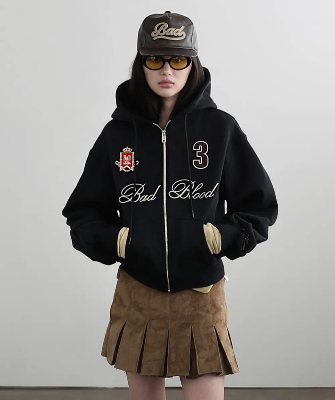 배드블러드 로열 클래식 후드 집업 - 블랙 L 상품이미지2