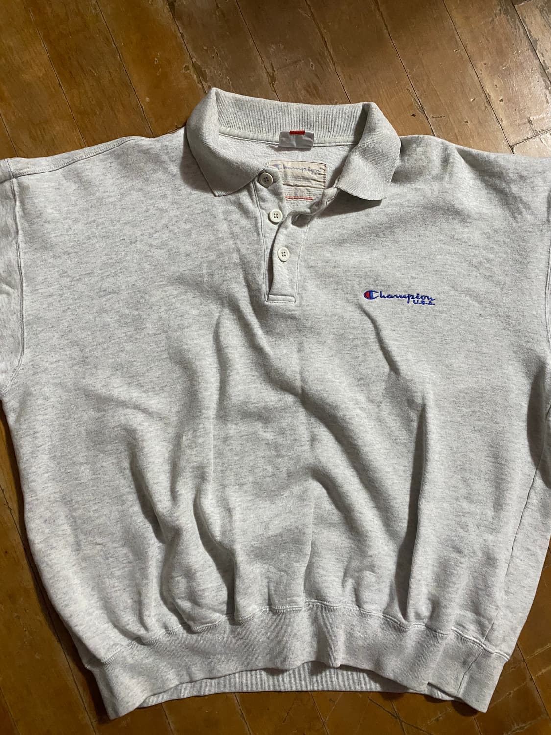 챔피온 폴로 라이트그레이 카라 스웨트셔츠 L 상품이미지1