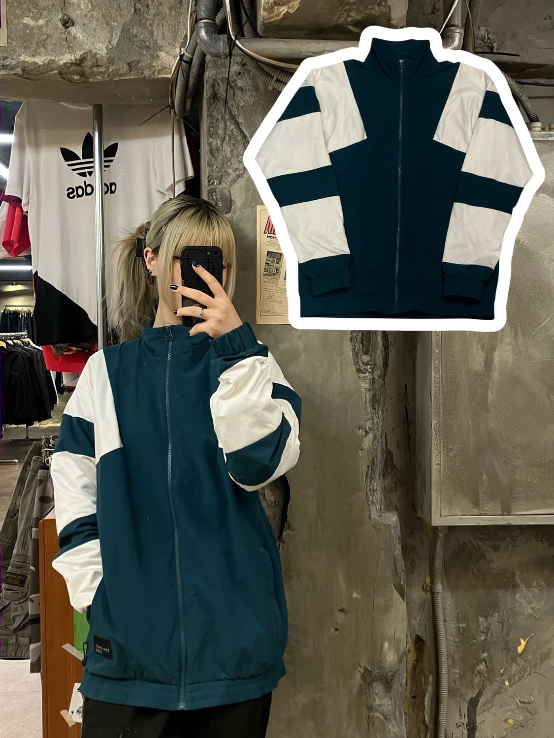 아디다스 바람막이 점퍼 그린 2XL  #csz111 상품이미지1