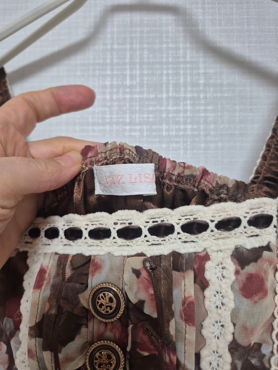 리즈리사 브라운 앤틱꽃무늬 쉬폰 튜닉  상품이미지4