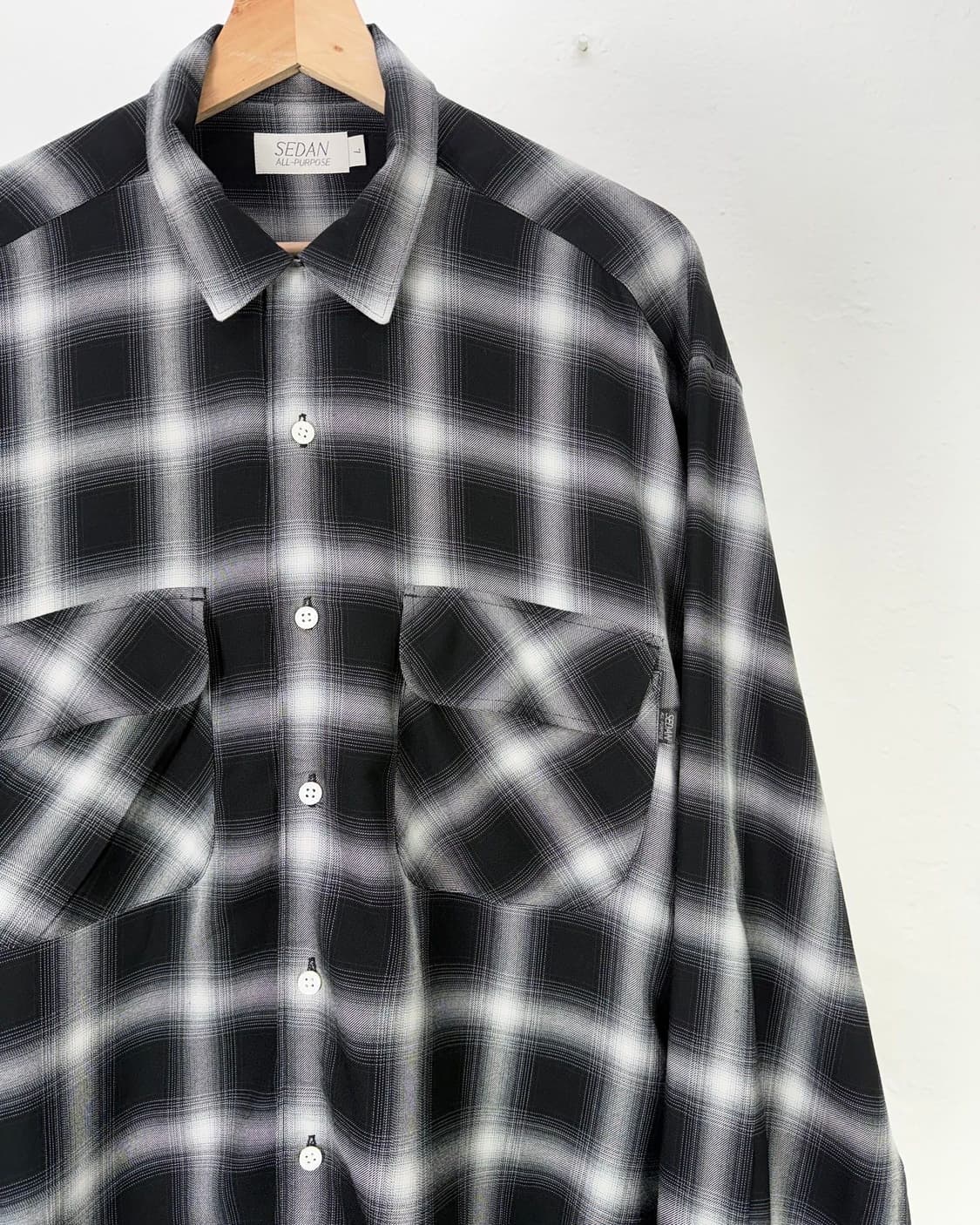 세단 올 퍼포즈 옴브레 체크 투 포켓 셔츠 상품이미지3