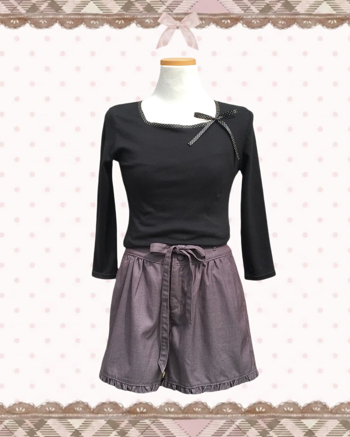 블랙 도트 리본 🎀 슬리브 상품이미지1