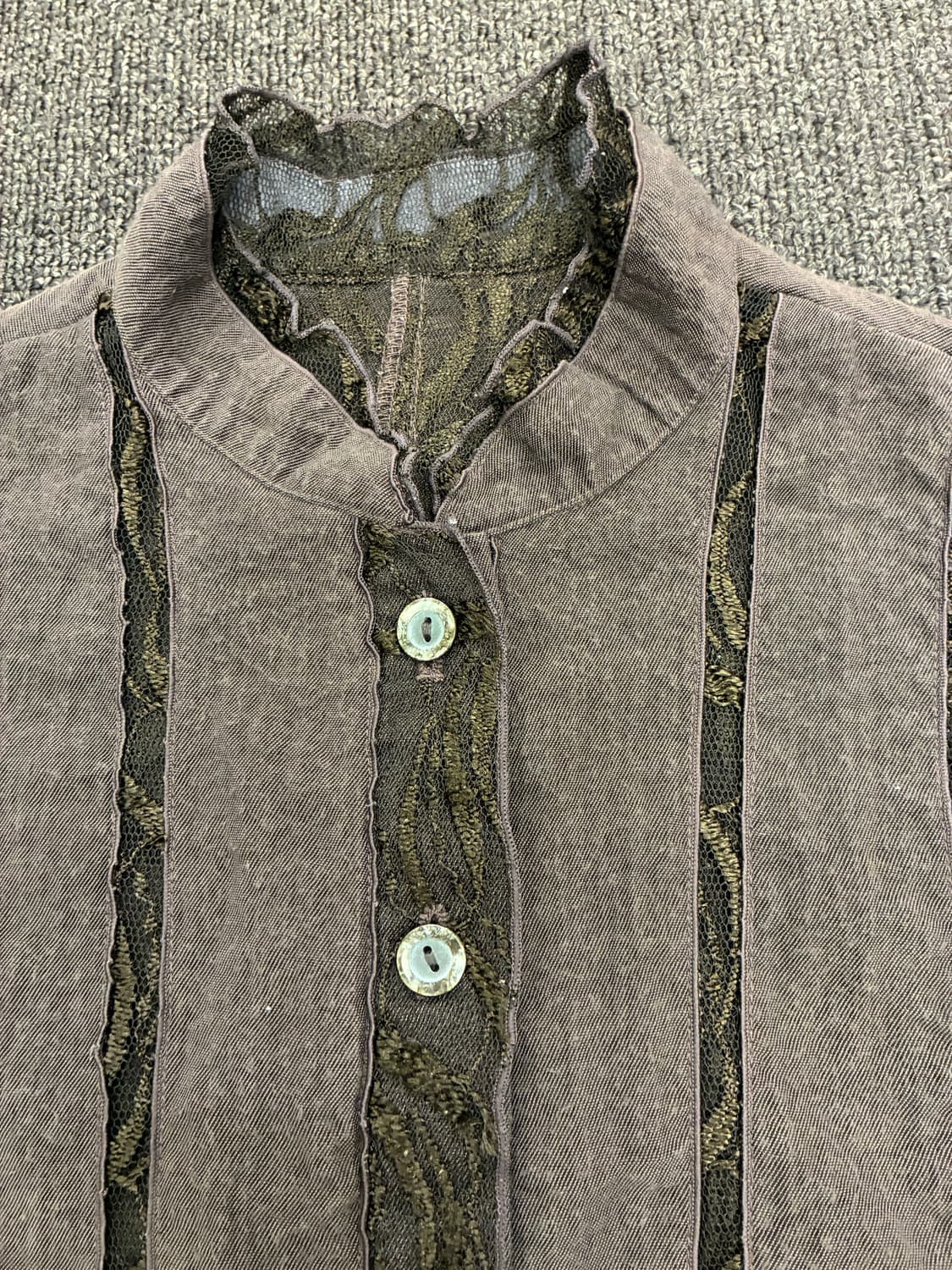 M)Japanese vintage 여성 레이스 디테일 셔츠 블라우스 상품이미지4