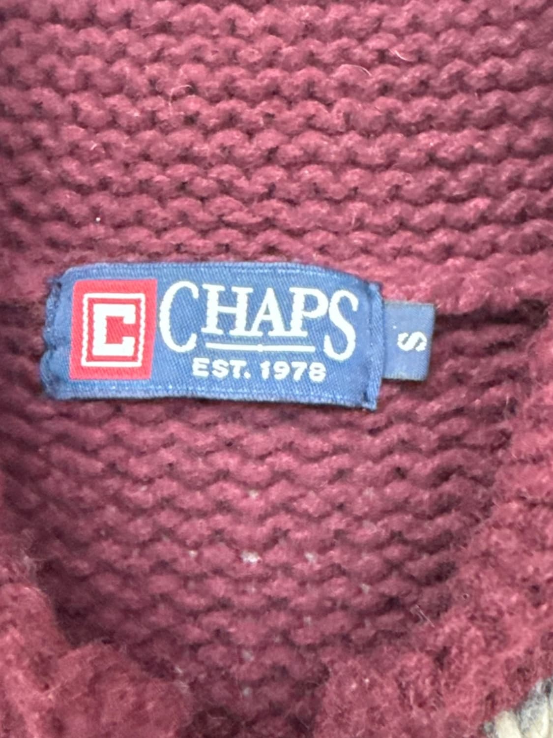 JPN chaps 울 혼방 버건디 노르딕 코위찬 니트집업 상품이미지7