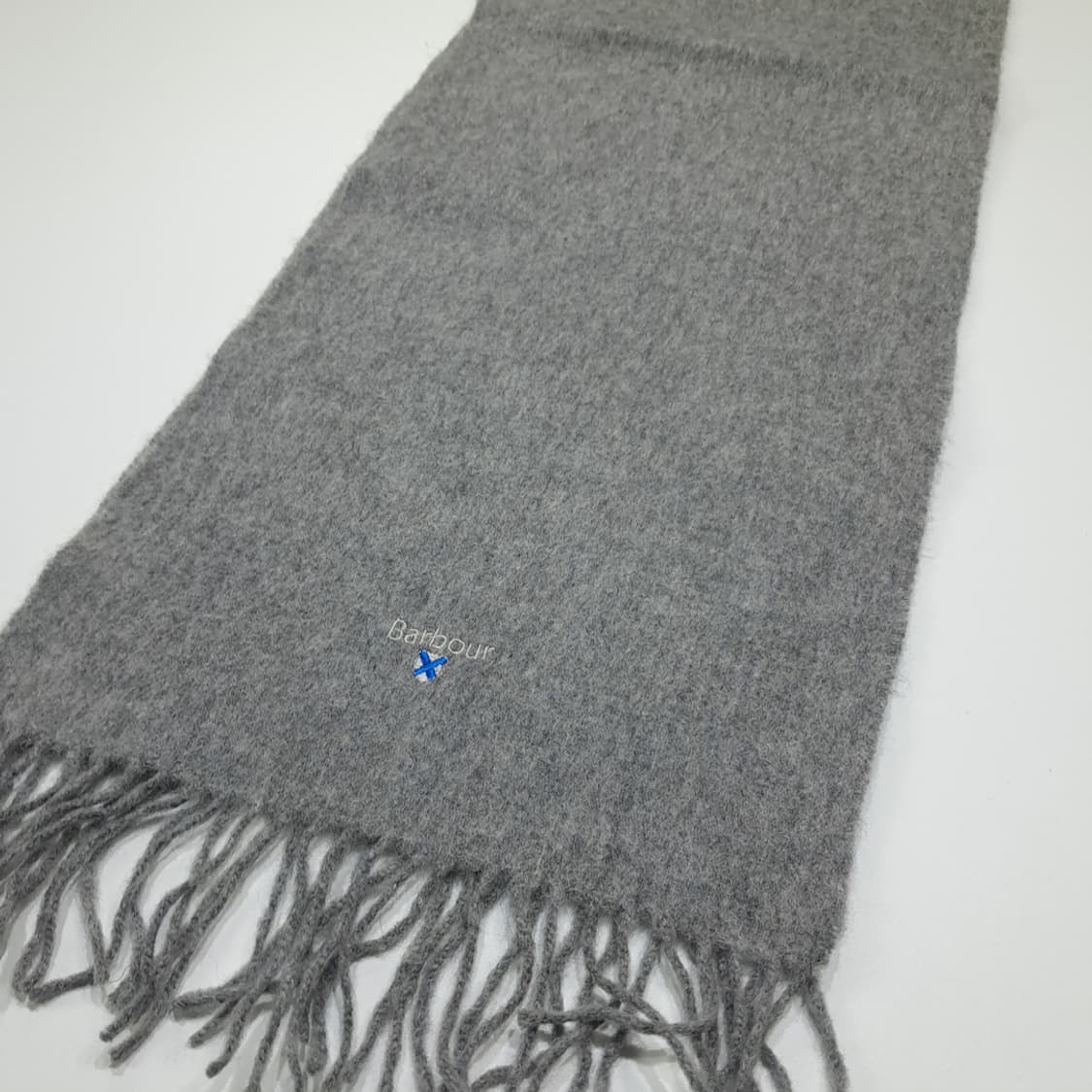 MX636 바버 램스울 자수 멜란지그레이 머플러 목도리 상품이미지4