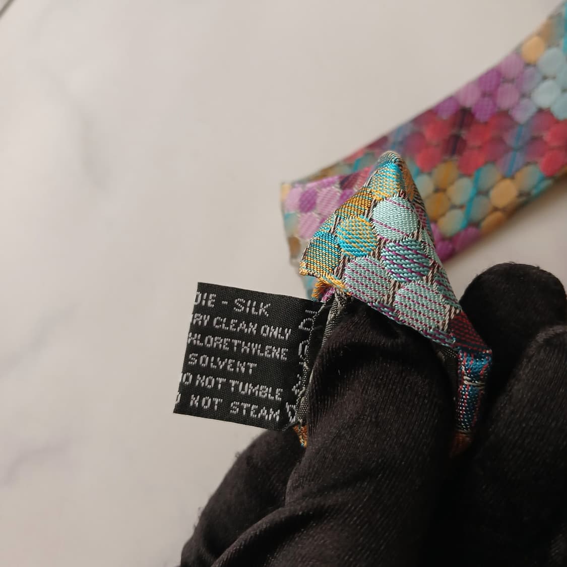 미쏘니 실크 멀티컬러 스케일 패턴 넥타이 8.8cm A+등급 A18850 상품이미지9