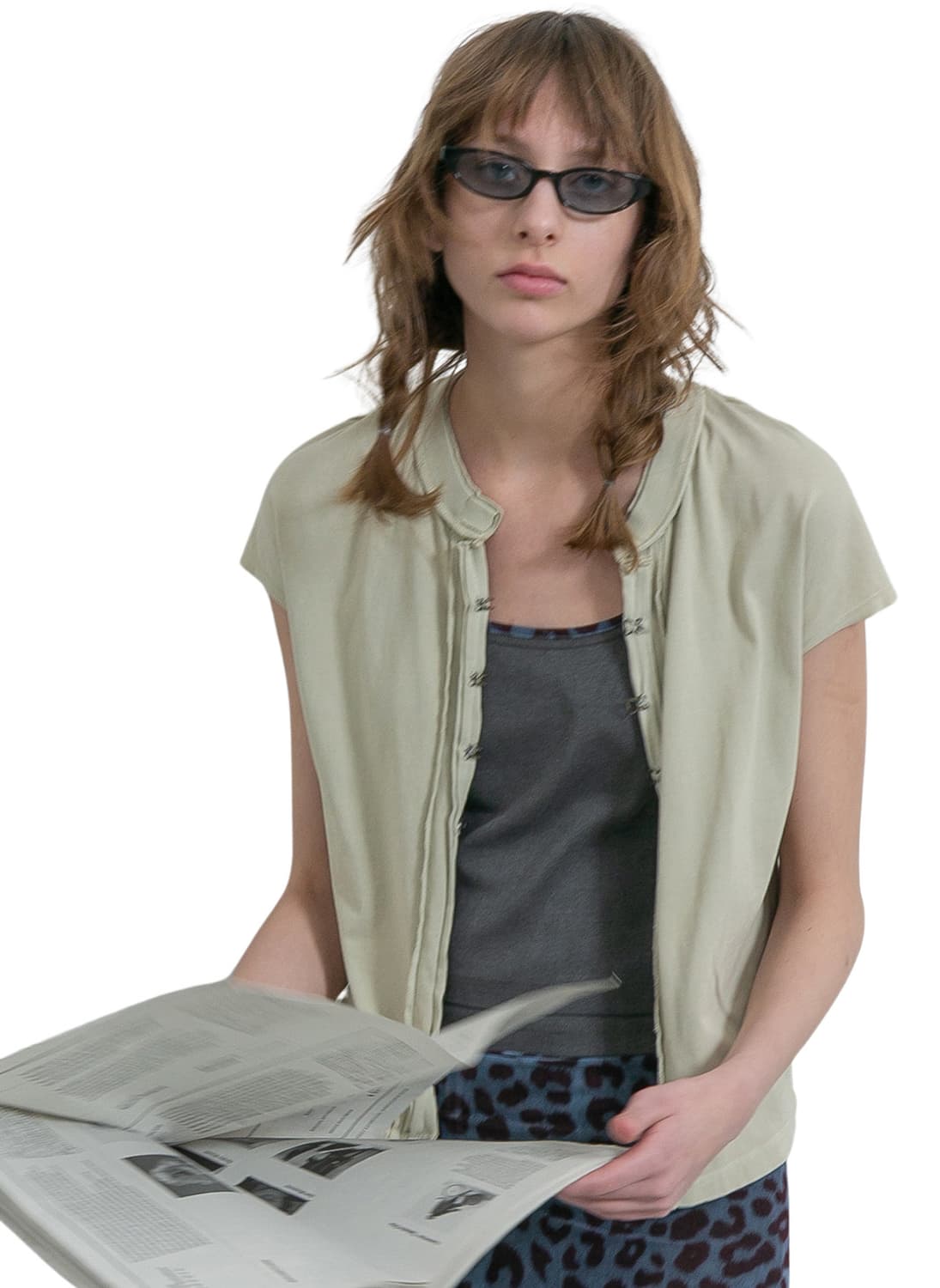 [F]퍼버즈 26ss Front Lock 슬리스브리스 티/베이지 상품이미지1