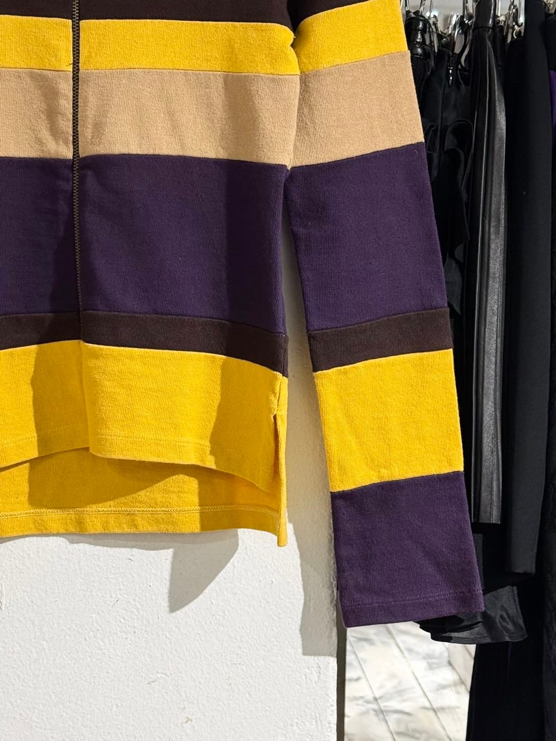 미우미우 멀티컬러 스트라이프 코튼 집업 가디건 상품이미지5