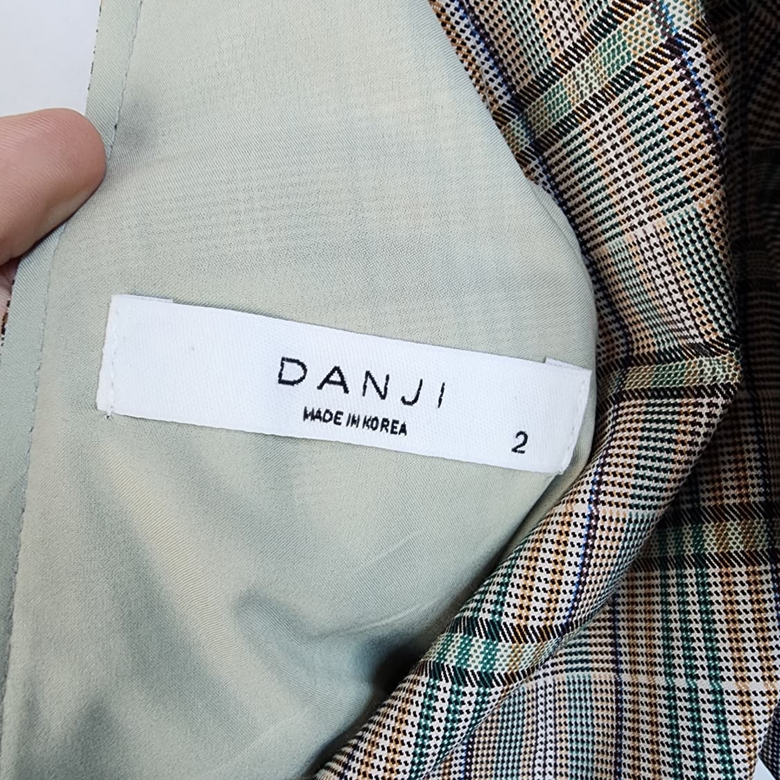 DANJI 체크 롱 원피스 프릴 장식 상품이미지6