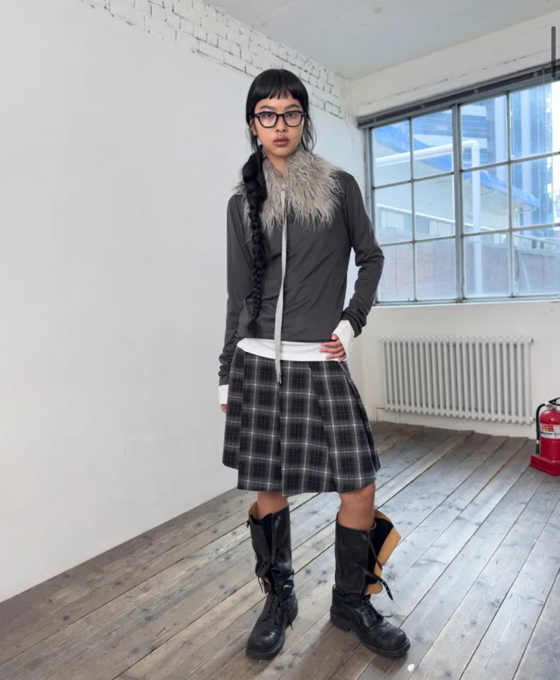 포르테나 체크스커트 SNAP WRAP CHECK PLEATS SKIRT 상품이미지1