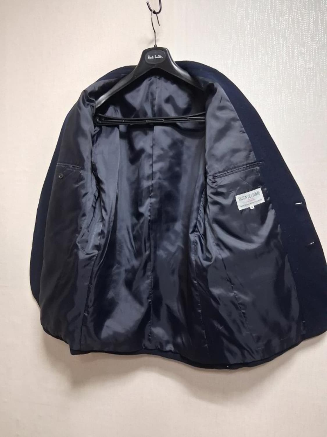일본빈티지 SAISON DE L HOMME 남성 금장버턴 네이비모직쟈켓L 상품이미지3