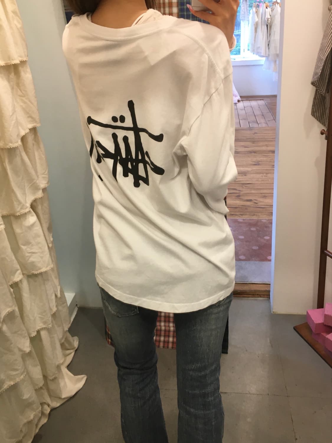 스투시 화이트 베이직 롱슬리브 상품이미지2