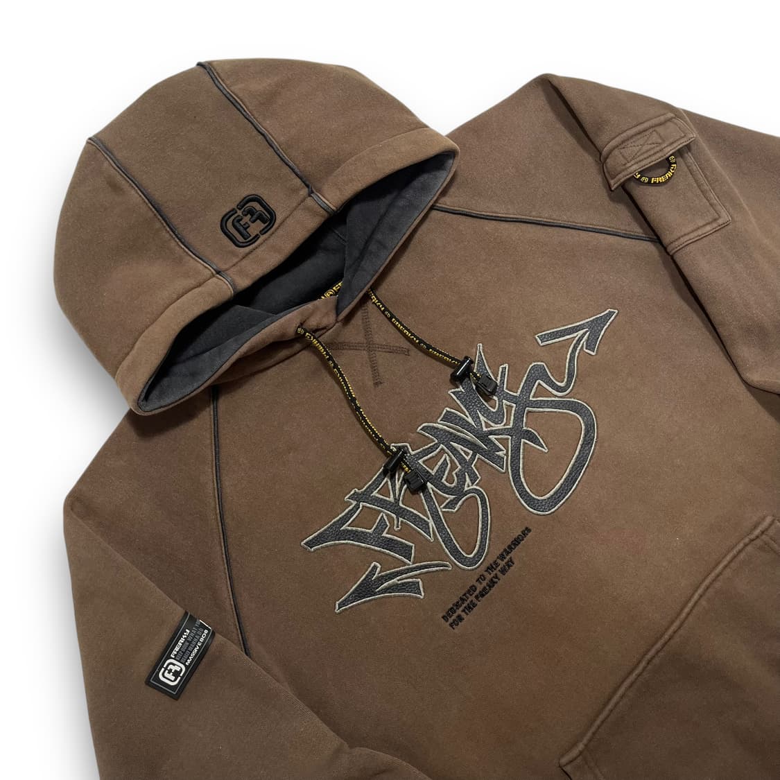 Freaky 스펠 아웃 올드스쿨 힙합 헤비 코튼 빈티지 후디 상품이미지2