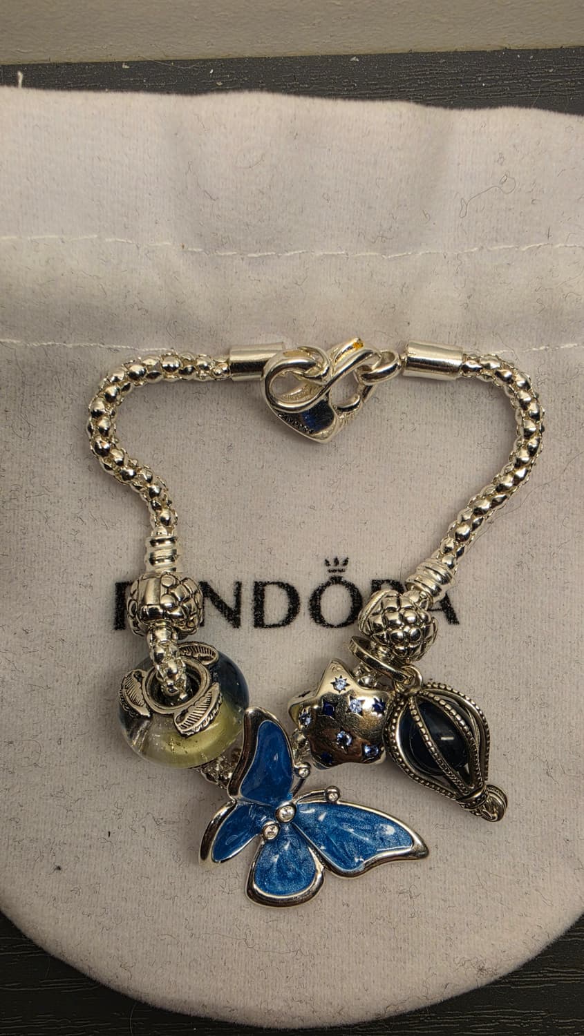 판도라 팔찌 세트 (나비, 별, 열기구 참) 정품 상품이미지1