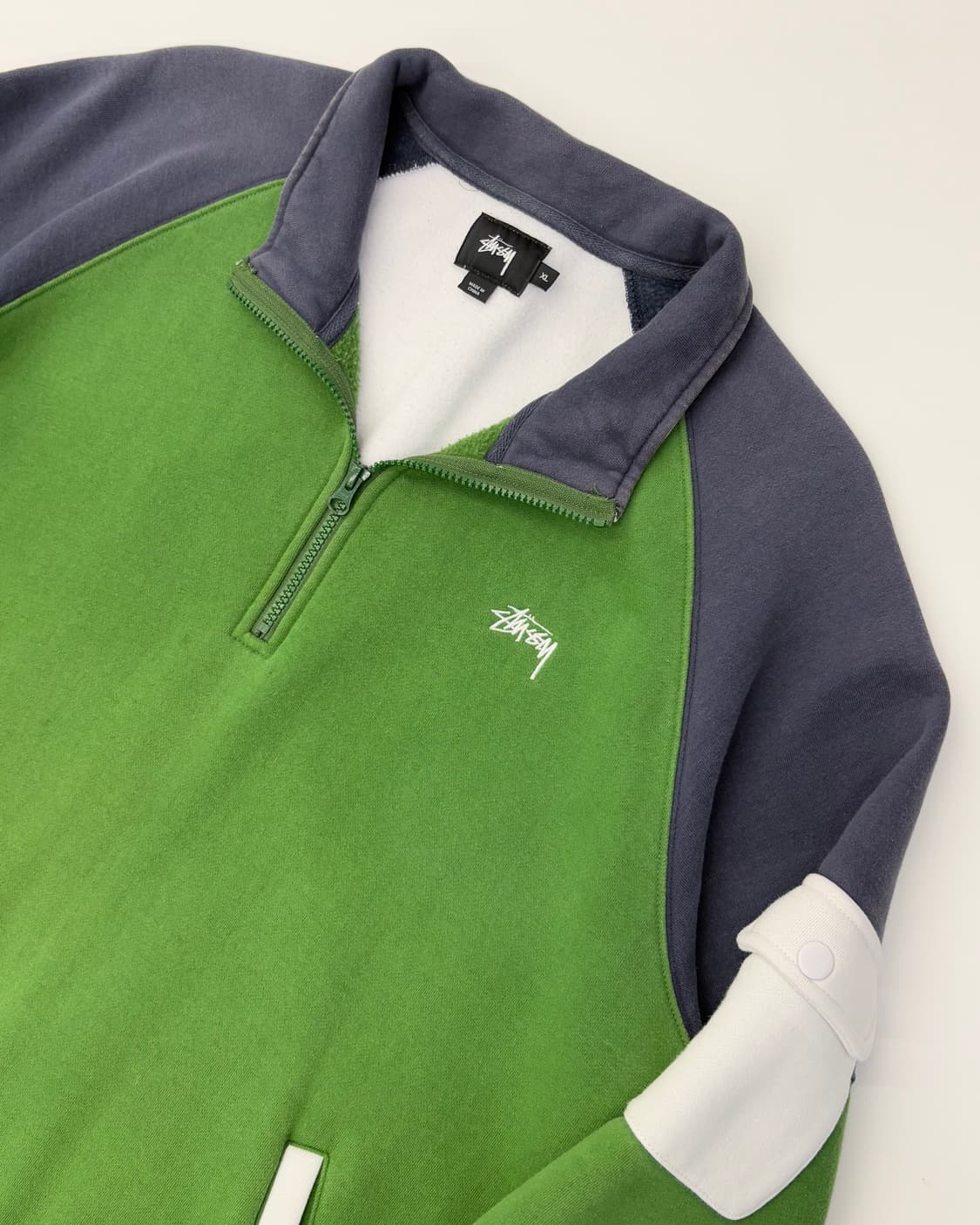 Stussy 스투시 배색 반집업 맨투맨 상품이미지1