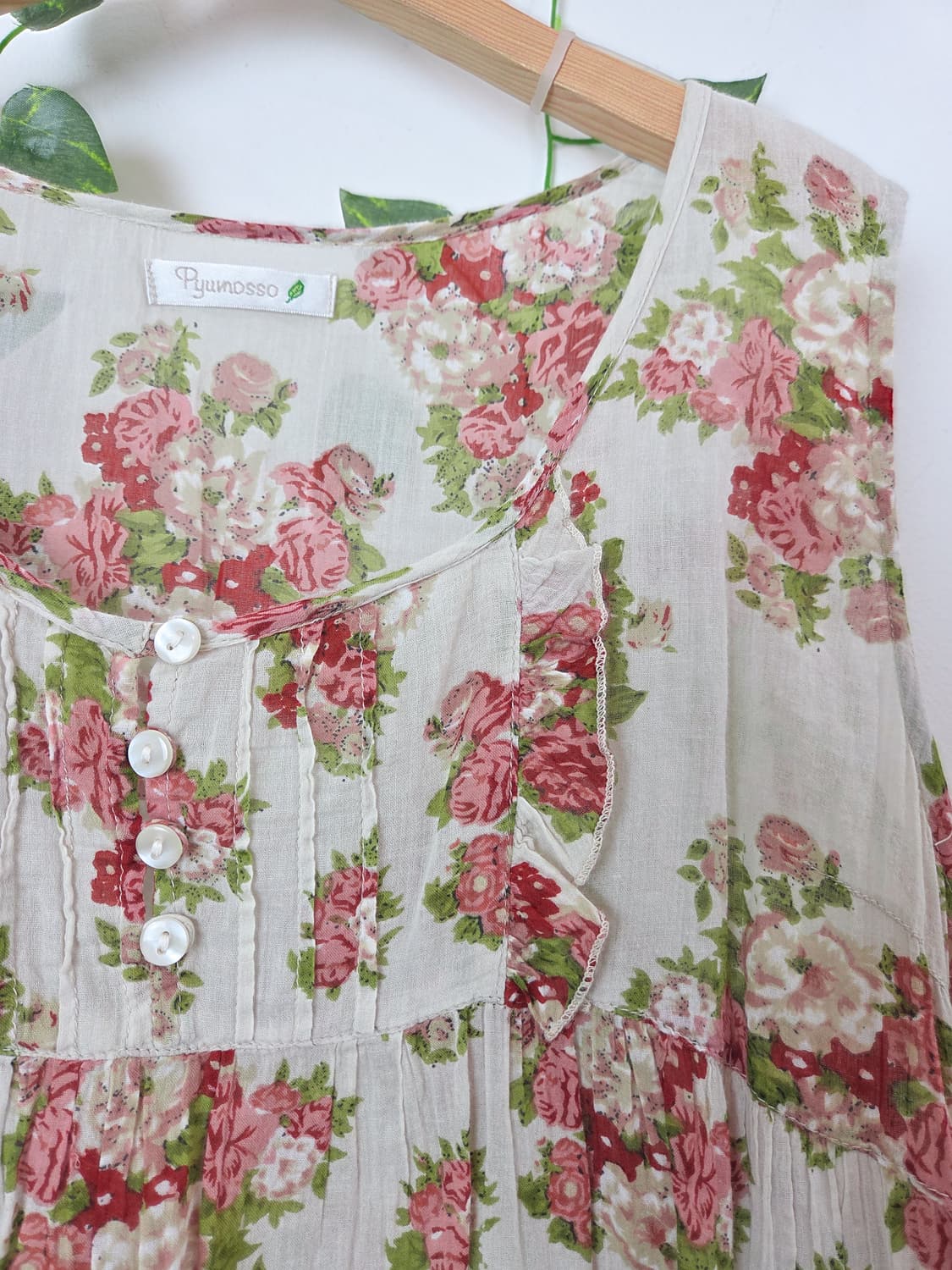 플라워 민소매 블라우스 상품이미지3