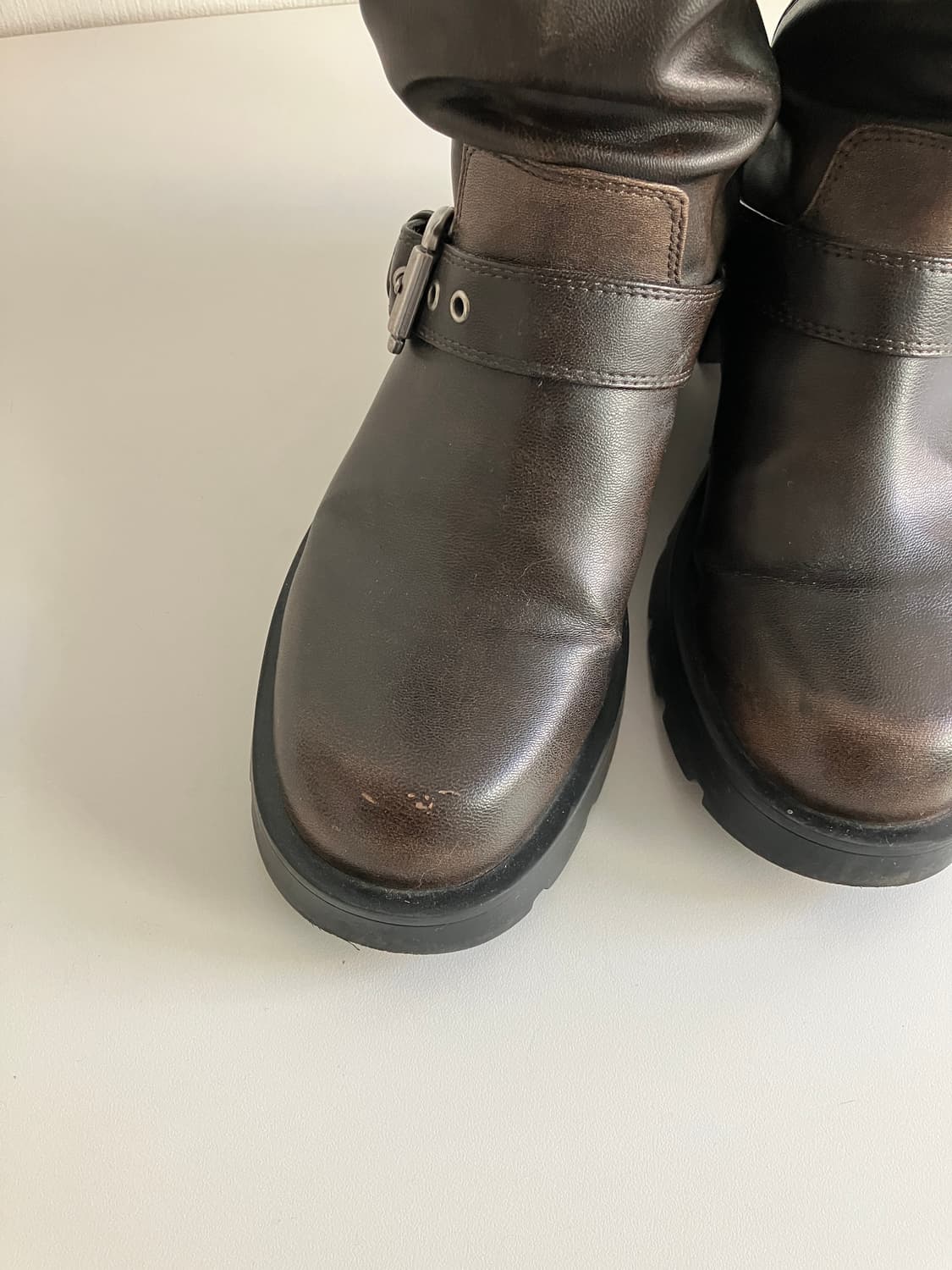 자라 레더 바이커부츠 브라운 상품이미지6