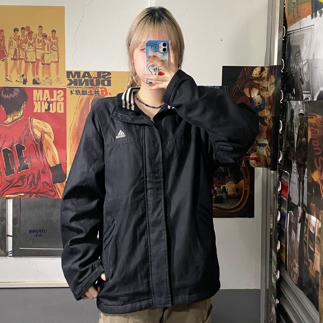 아디다스 블랙 누빔 스타디움 자켓 L  상품이미지2