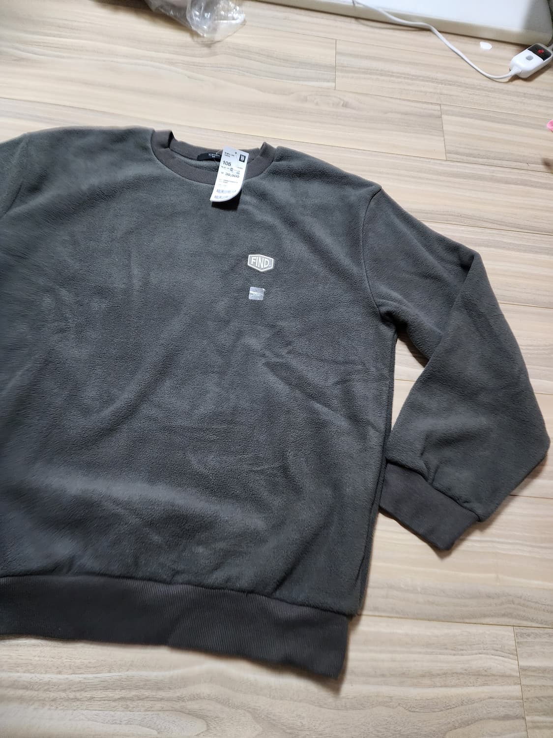 탑테후리스맨투맨다크그레이105사이즈 상품이미지2