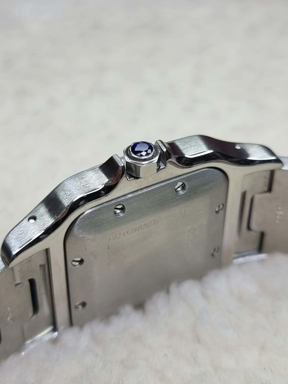 까르띠에 산토스 갈베 18K 콤비 L 기요셰판 오토메틱 시계 05~06년 상품이미지6