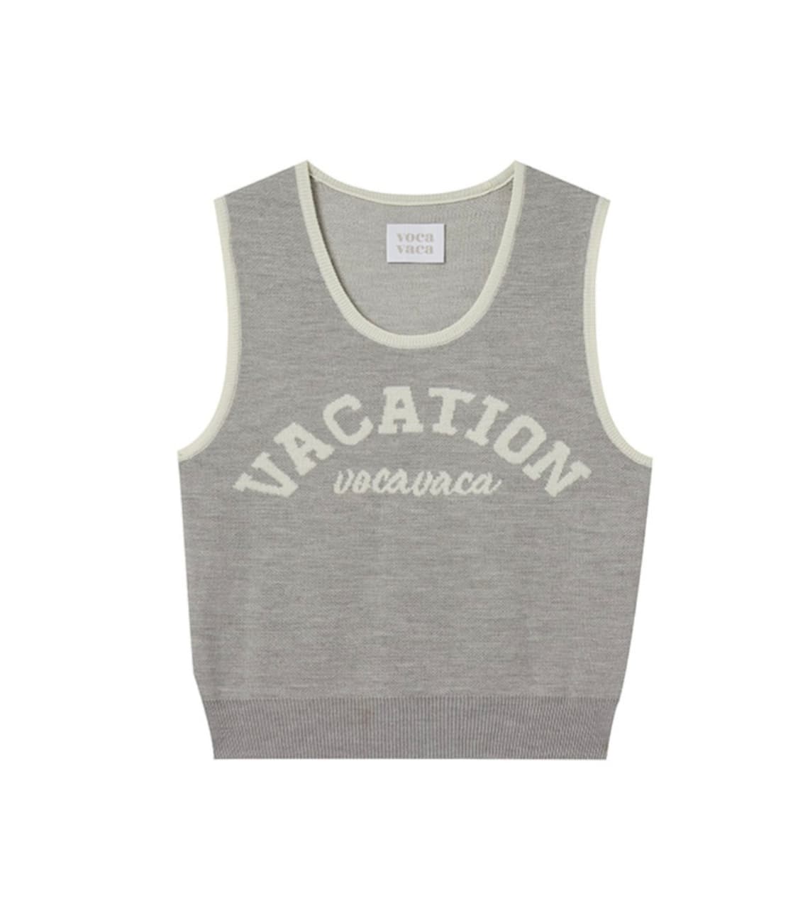 보카바카 VOCAVACA 울 니트 베스트 아이보리 그레이 상품이미지1