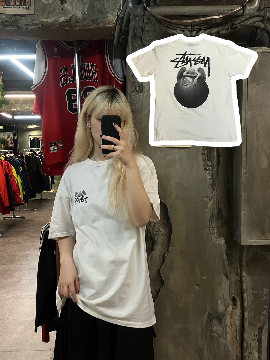 스투시 반팔 화이트 L  #csz1913  상품이미지1