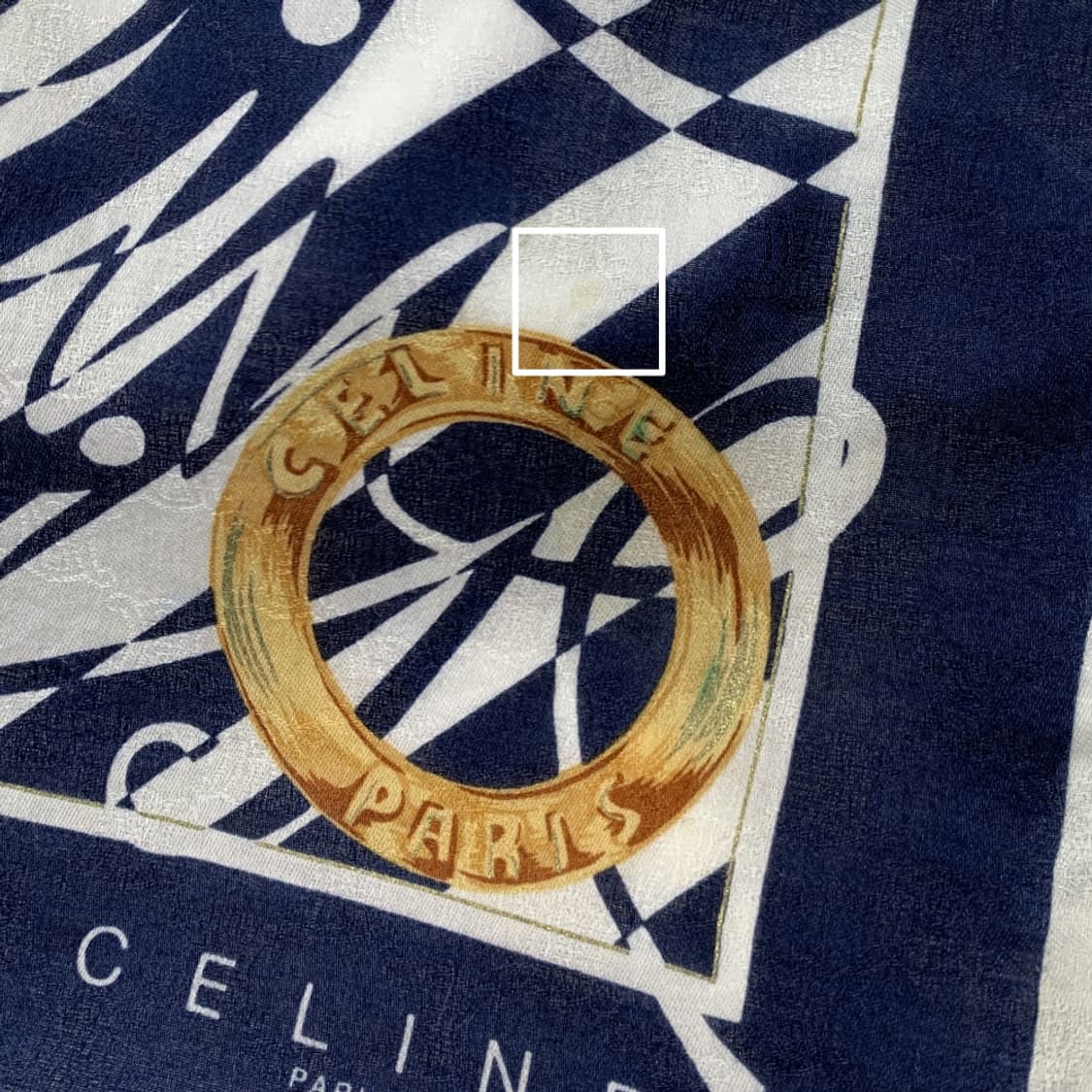 [정품] Celine 셀린느 링 패턴 빈티지 쁘띠스카프 손수건 상품이미지3