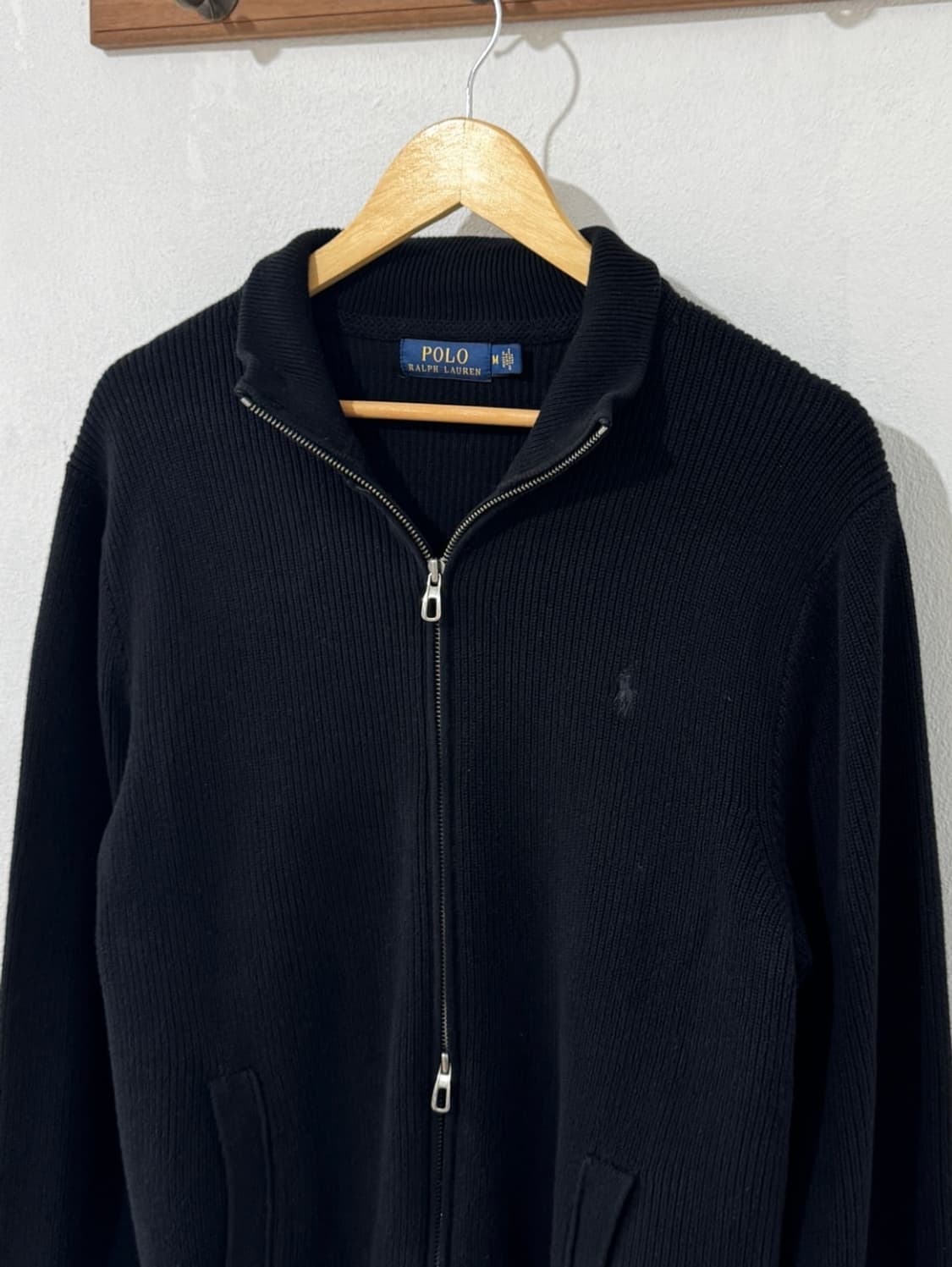 폴로 블랙 투웨이 니트 집업 상품이미지1