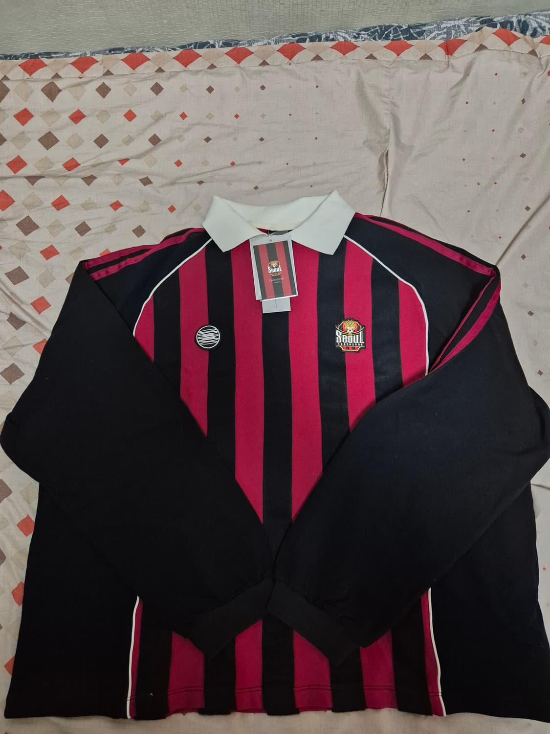 (새상품) fc서울X언더마이카 스트라이프 롱슬리브 피케 티셔츠 상품이미지1