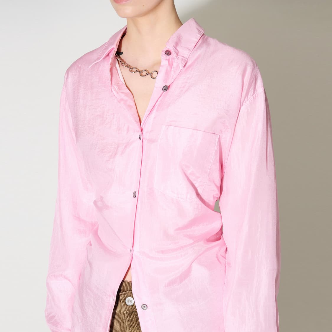 아워레가시(OUR LEGACY) 에이프런 핑크 코튼실크 셔츠 프리사이즈 상품이미지2