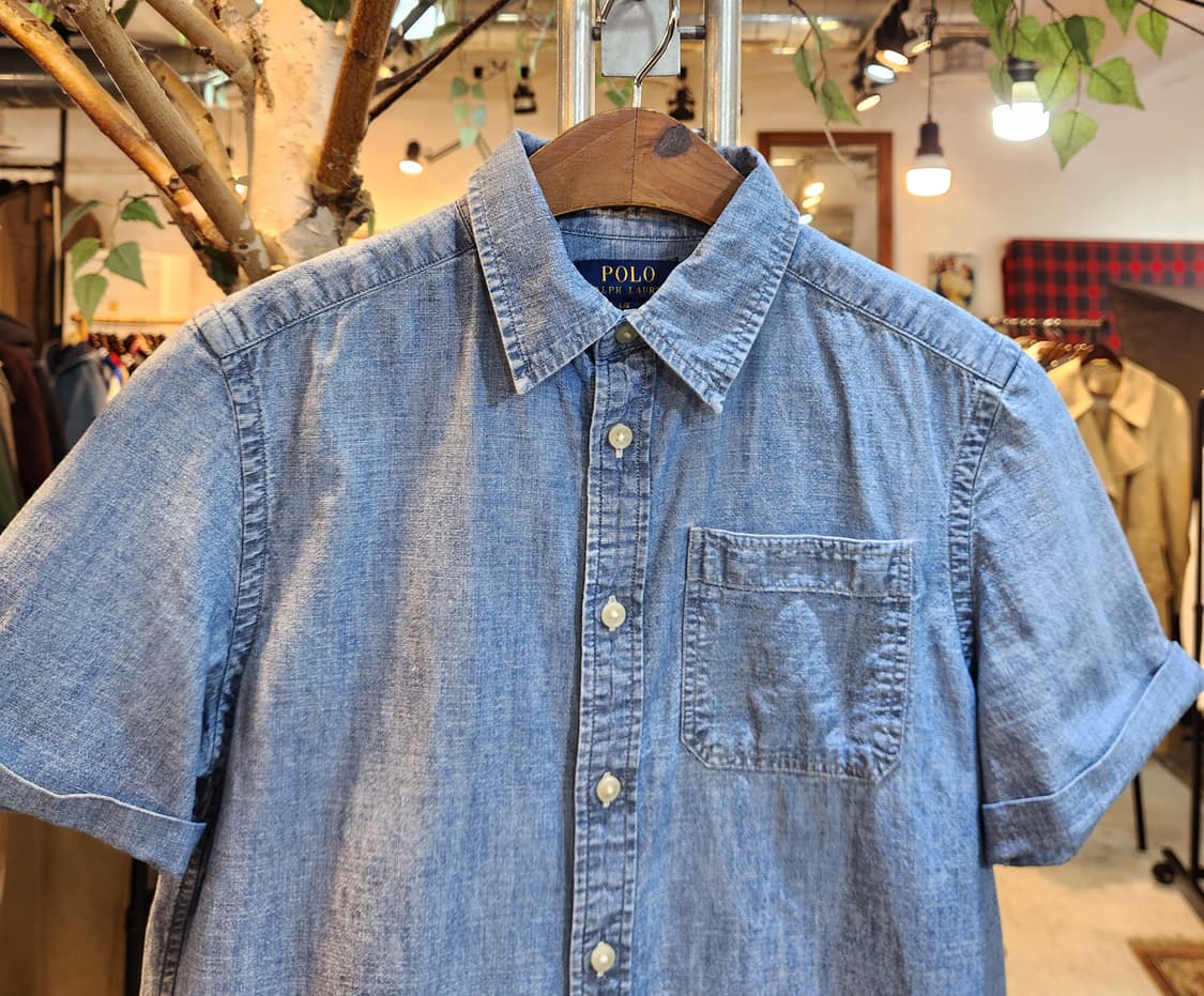 폴로 랄프로렌 데님 카라 카라 반팔 셔츠 상품이미지3