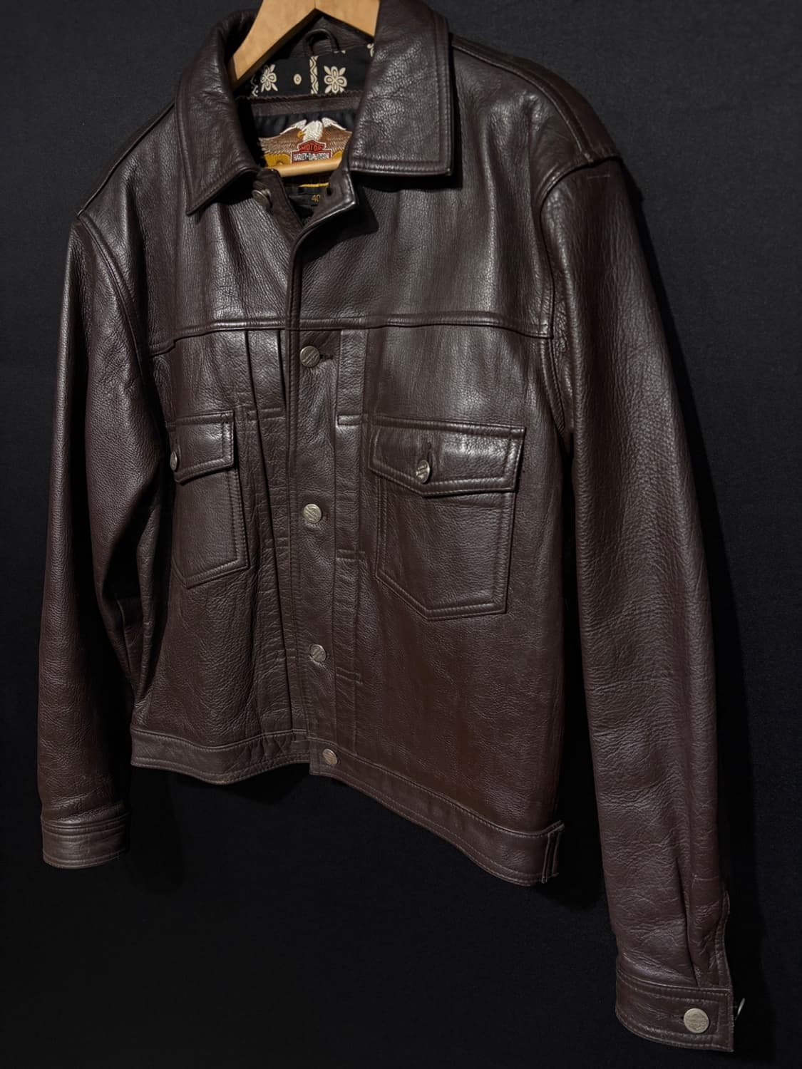 90's 할리데이비슨 2nd 트러커 가죽자켓  상품이미지2