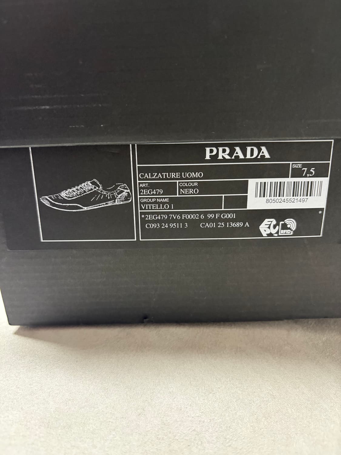 [7.5] 프라다 컬랩스 레더 스니커즈 블랙 상품이미지6