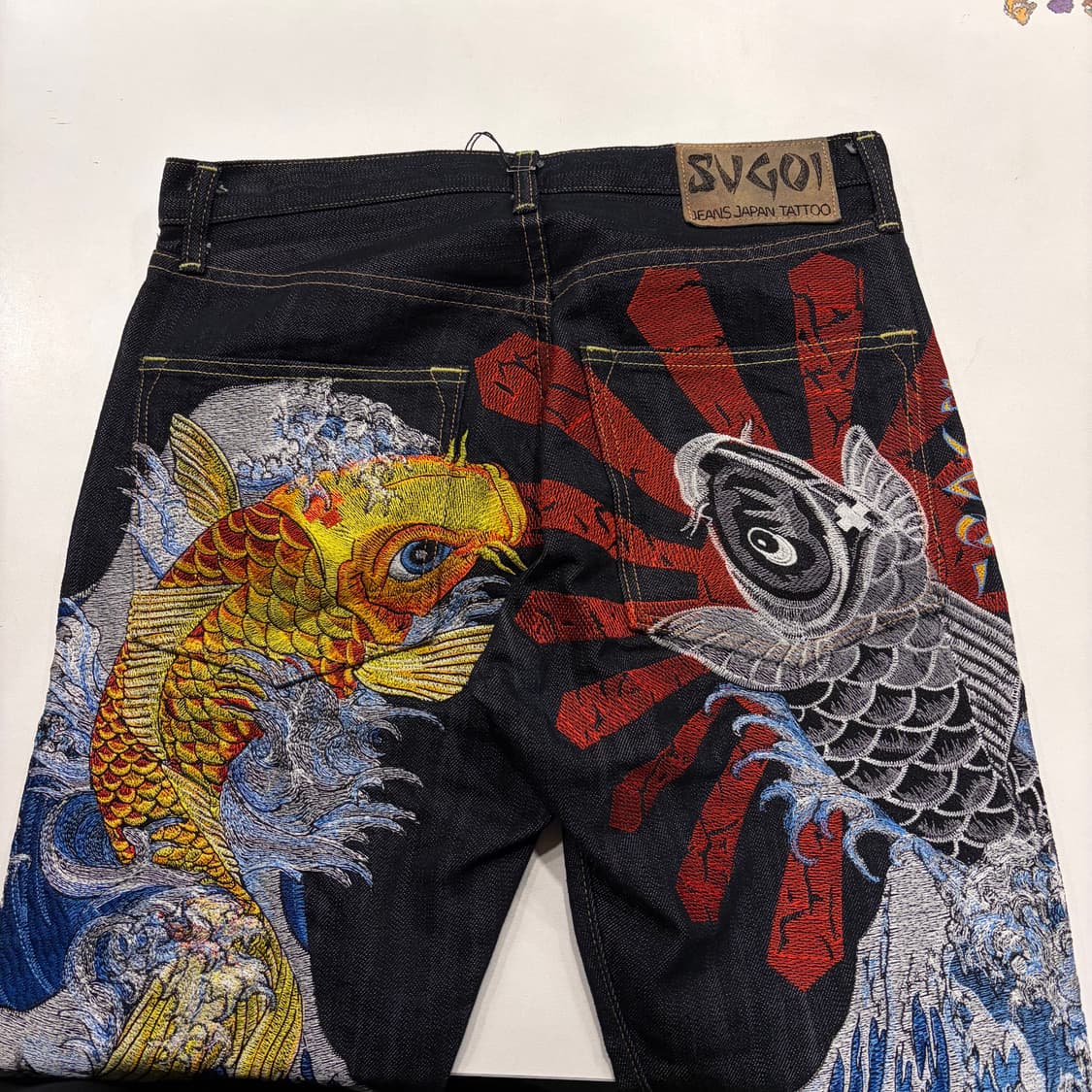 [32] SUGOI 스고이 재팬 타투 잉어 자수 데님 팬츠 B903 상품이미지3