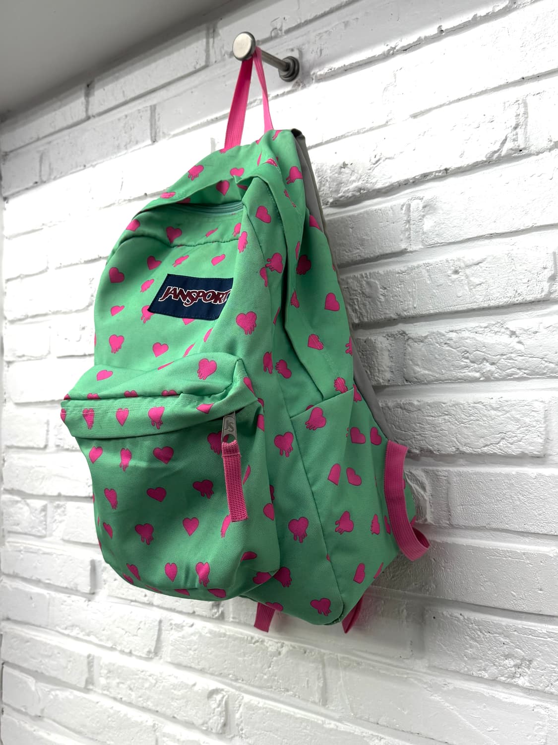 잔스포츠 민트핑크 하트패턴 백팩 상품이미지4