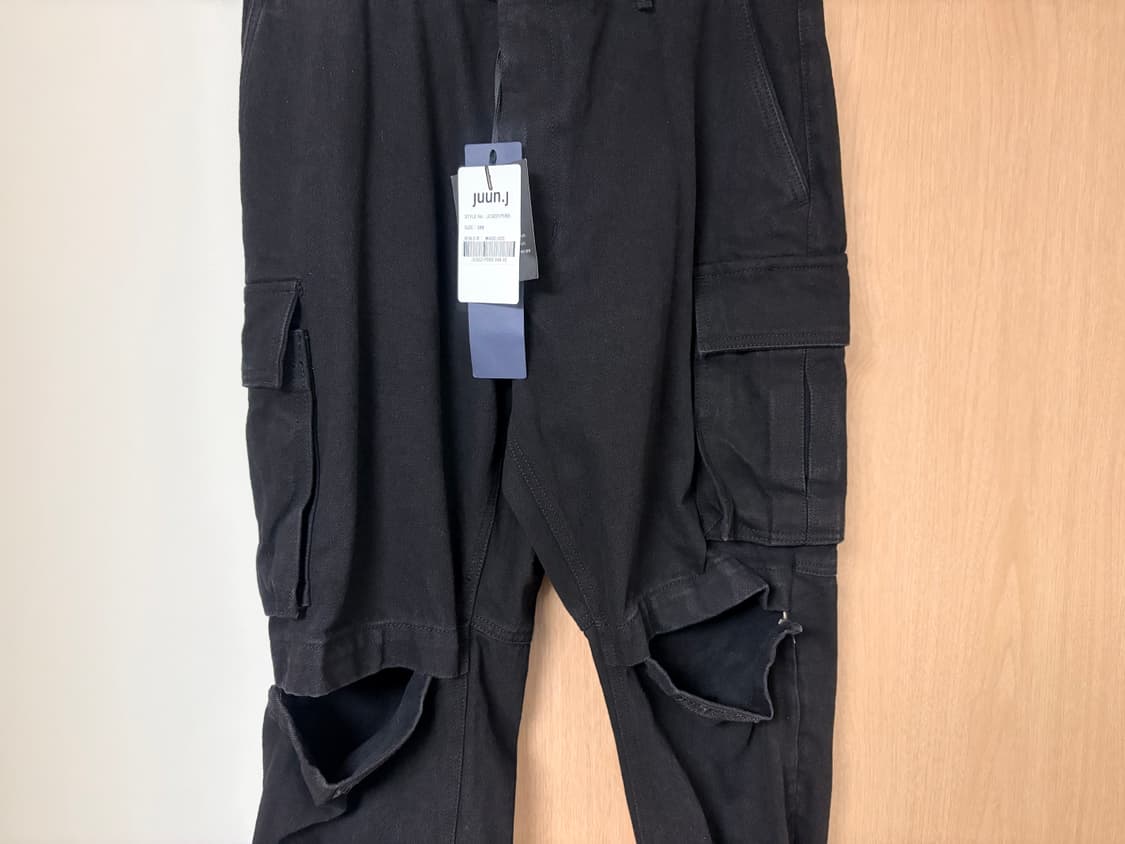 준지 무릎절개 흑청조거 데님팬츠 48 상품이미지2