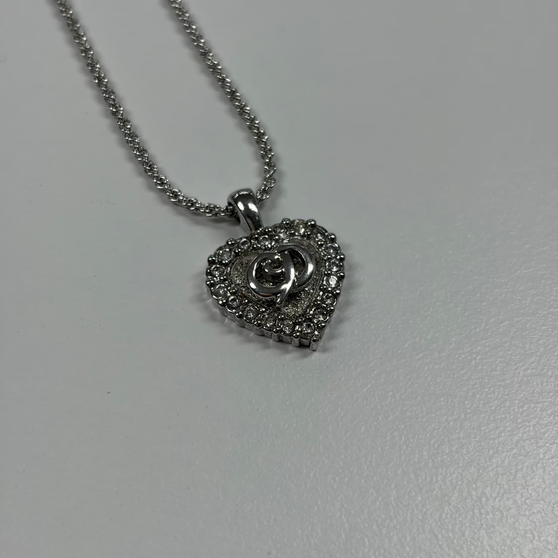 디올 큐빅 하트 CD 목걸이 상품이미지2