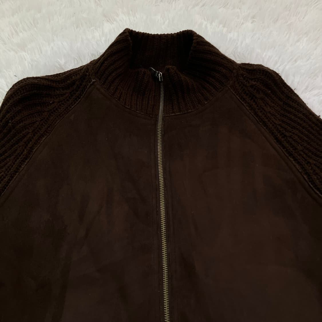 빈티지 초코 브라운 니트 집업 795 y2k 스트릿 갸루 펑키 일본빈티지 상품이미지7