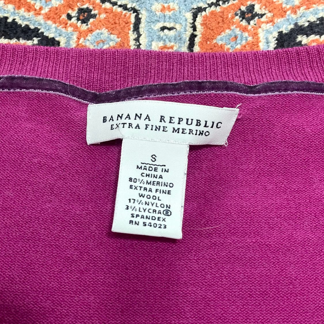 바나나리퍼블릭 퍼플 브이넥 메리노 울 니트 여성S 상품이미지3
