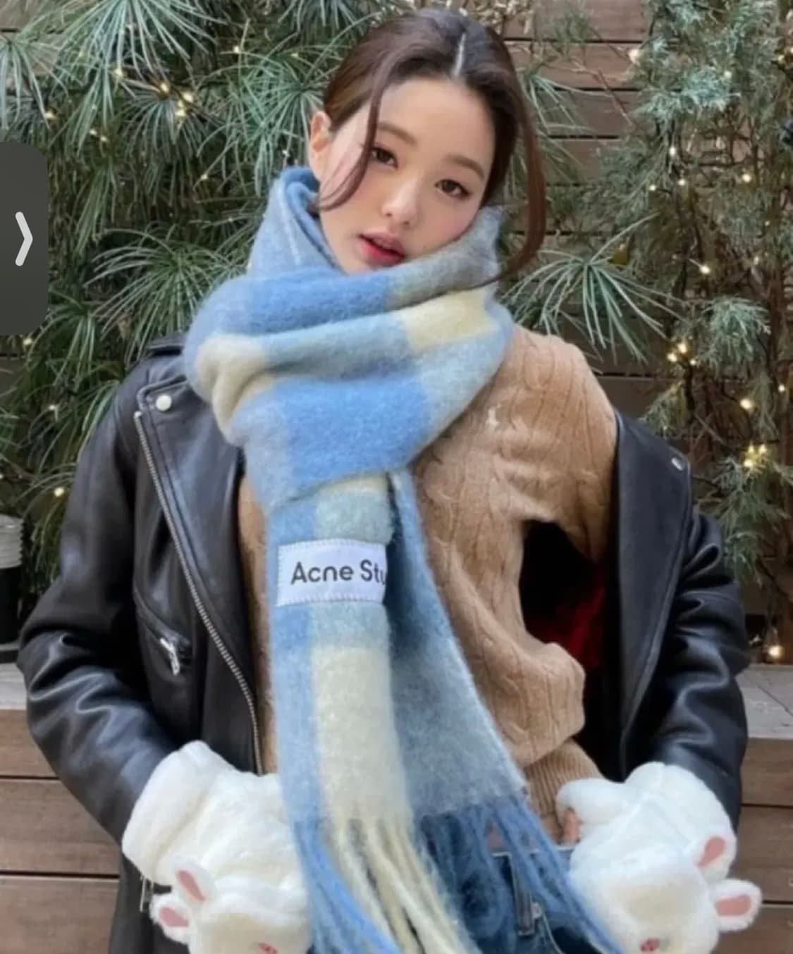 아크네 스튜디오 블루 체크 모헤어울머플러 남여공용 상품이미지10