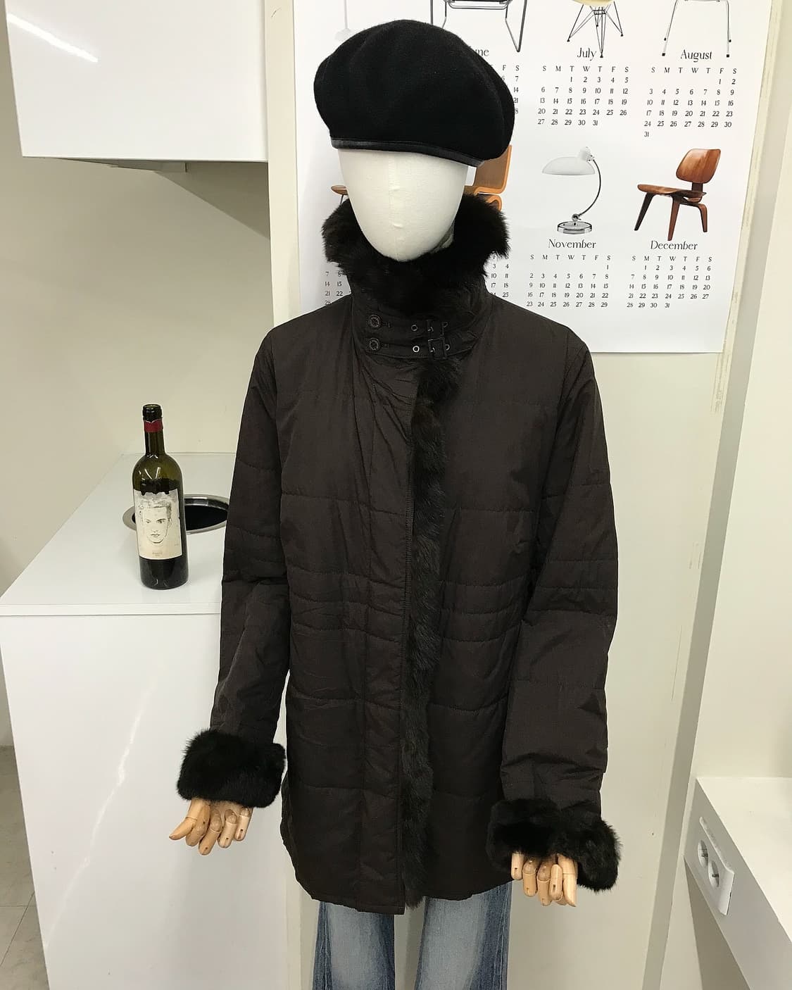 버버리 퍼 누빔 코트 상품이미지10