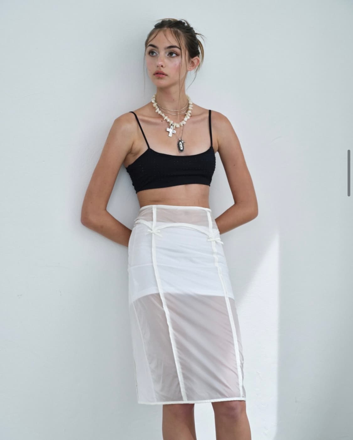 145오피스 미디스커트 화이트 S 상품이미지2