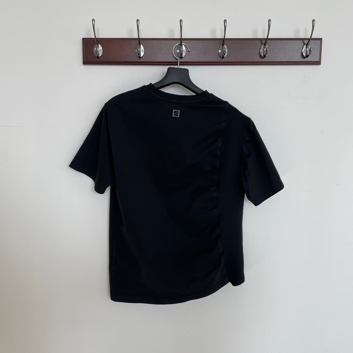 솔리드옴므 블랙 니트&코튼 반팔 티셔츠 상품이미지3