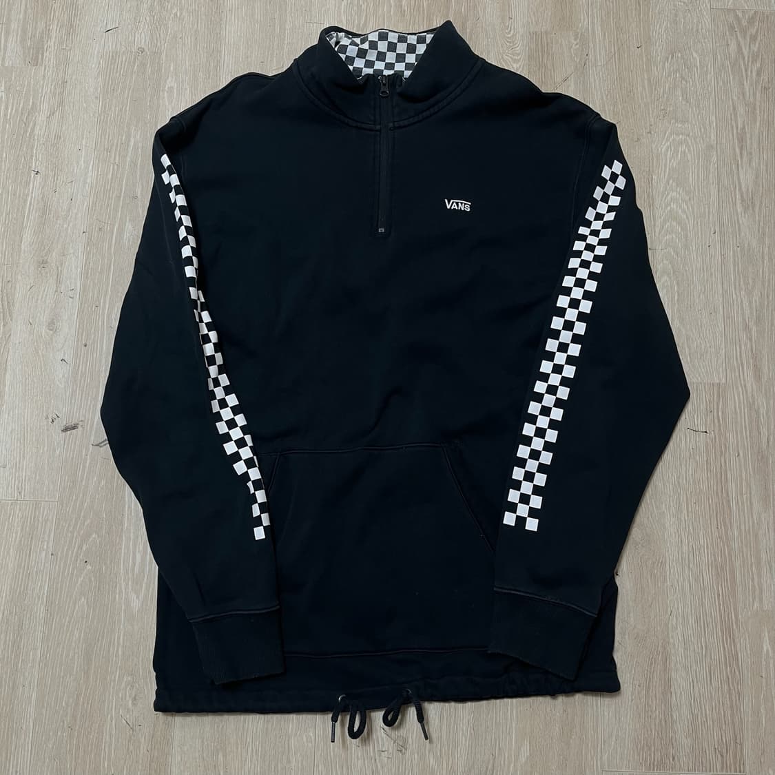 반스 체커보드 사이드라인 하프집업 맨투맨 [블랙] L/100 상품이미지1