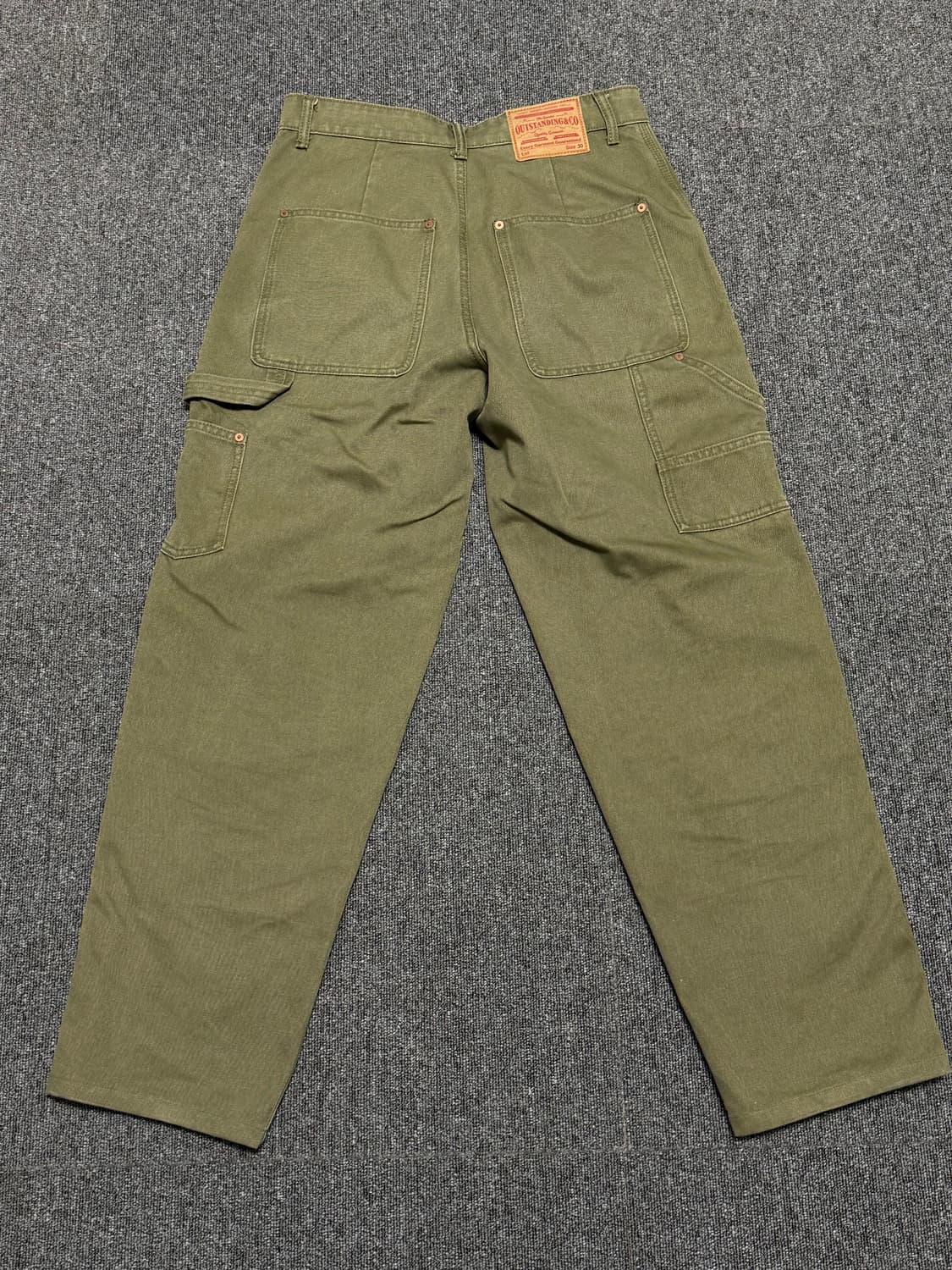 아웃스탠딩 캔버스 카펜더 더블니 팬츠 올리브 상품이미지2