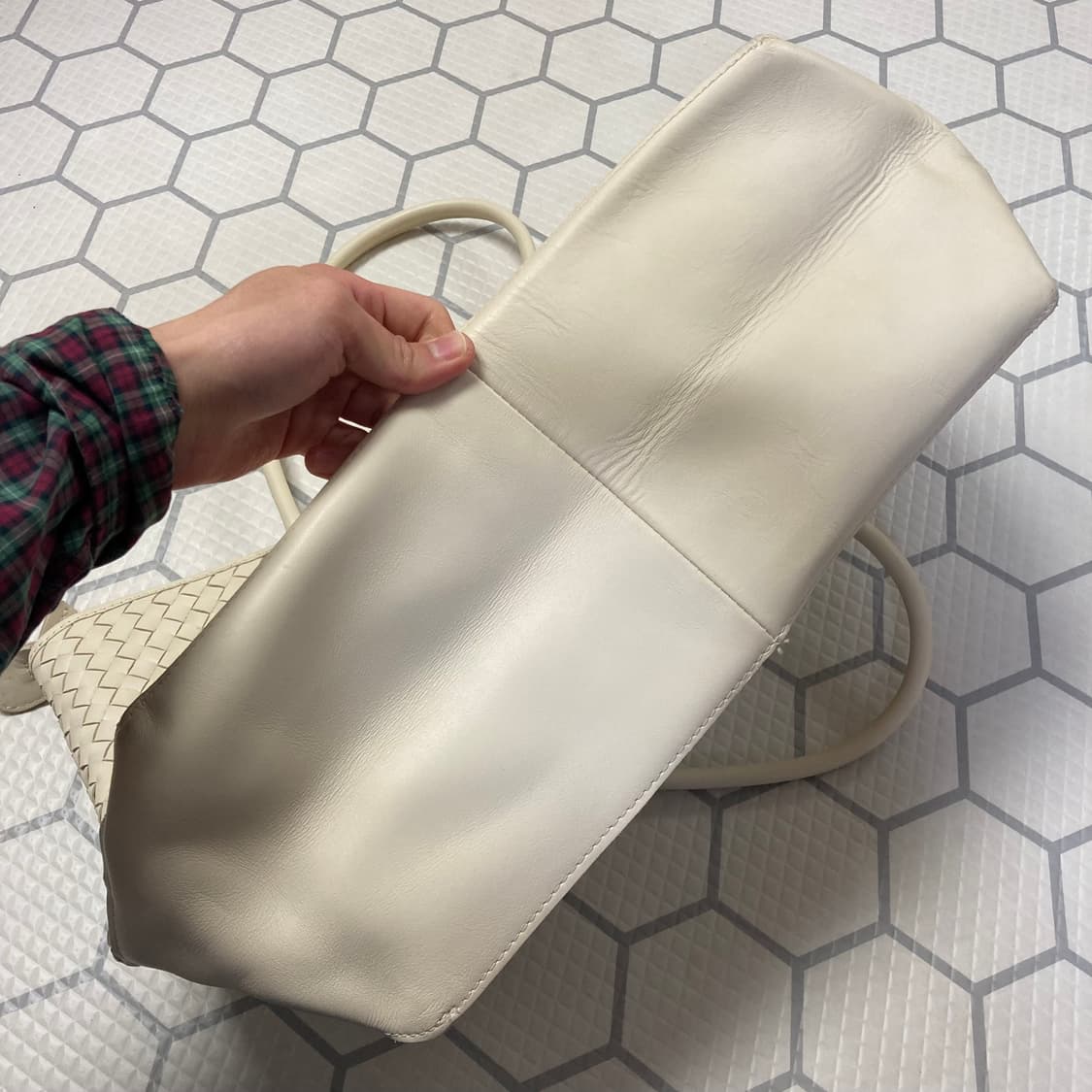 (os) 엘엘빈 우븐레더 토트백 아이보리 상품이미지10