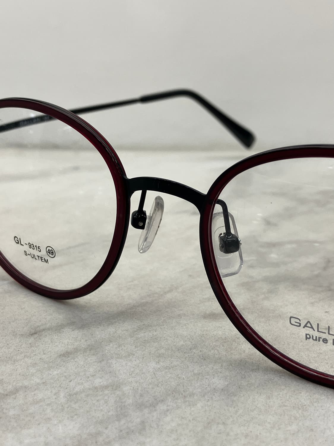 갤랑 GALLAN 블랙 와인 솔텍스 라운드 메탈테 안경 상품이미지5